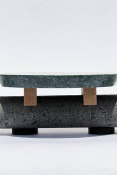 Sculptural Plate Volcanic Stone Green Marble (Small)