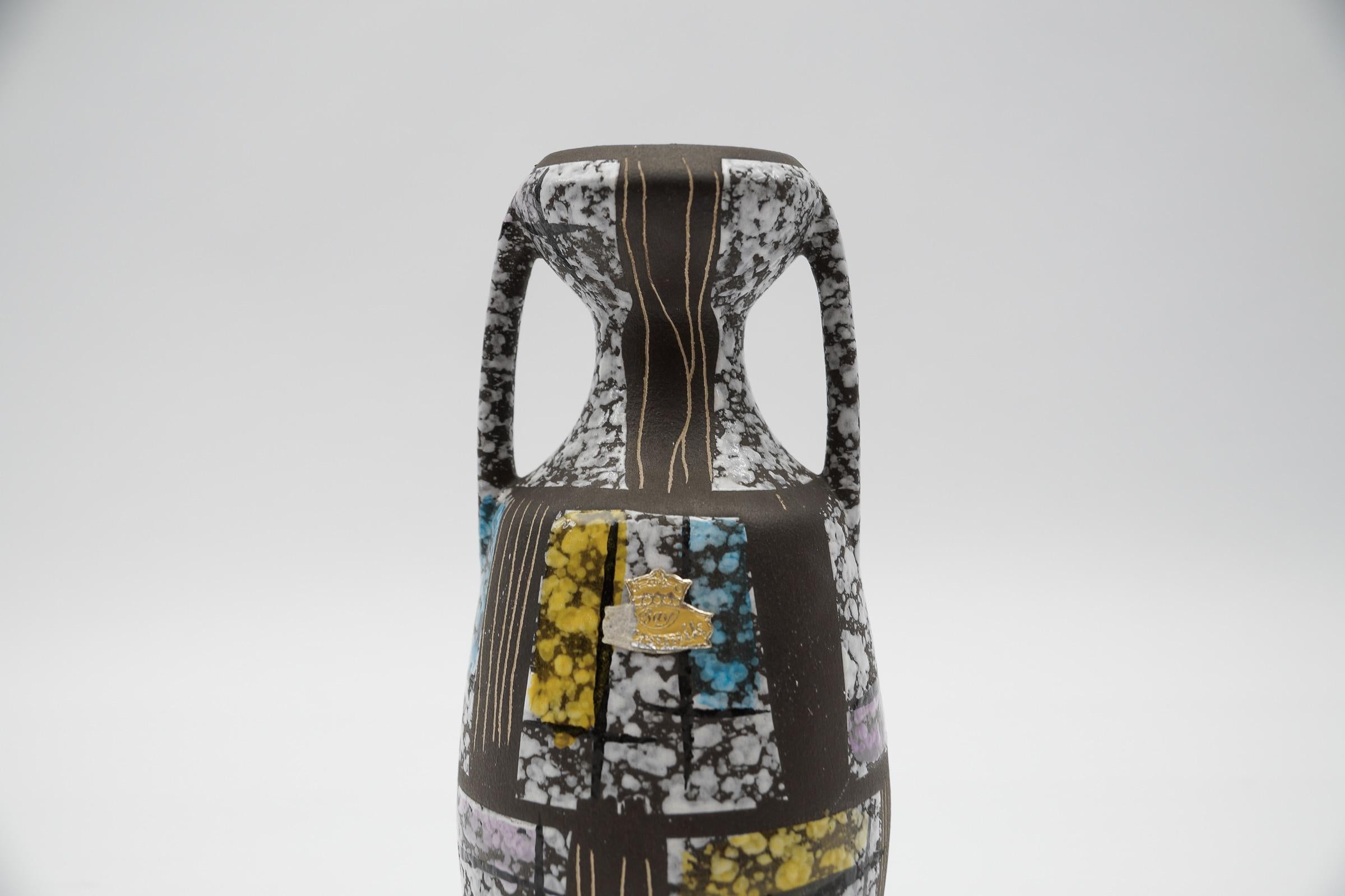  Bodo Mans-Keramikvase „Paris“ von Bay Keramik, Deutschland 1950er Jahre (Mitte des 20. Jahrhunderts) im Angebot