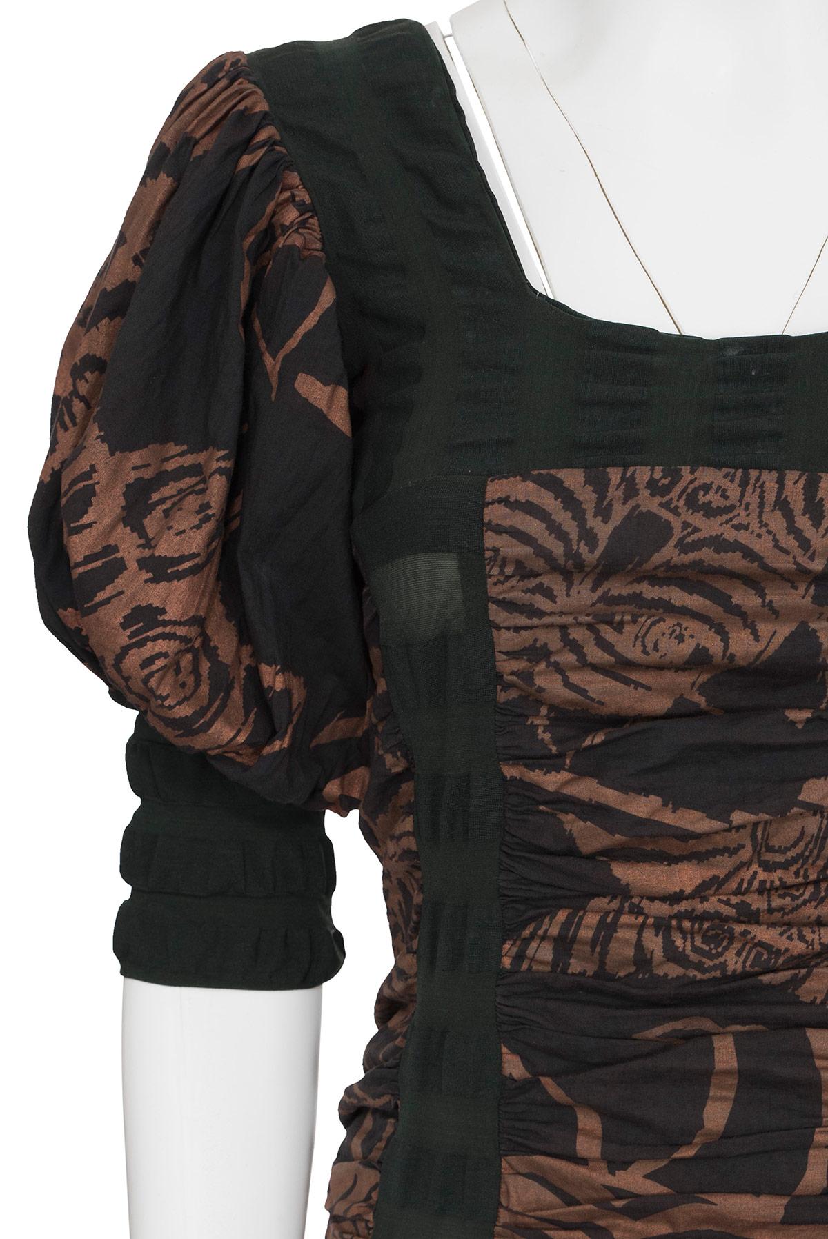 da uomo o donna BODY MAP 80'S rare and iconic printed and ruffled stretched dress in vendita