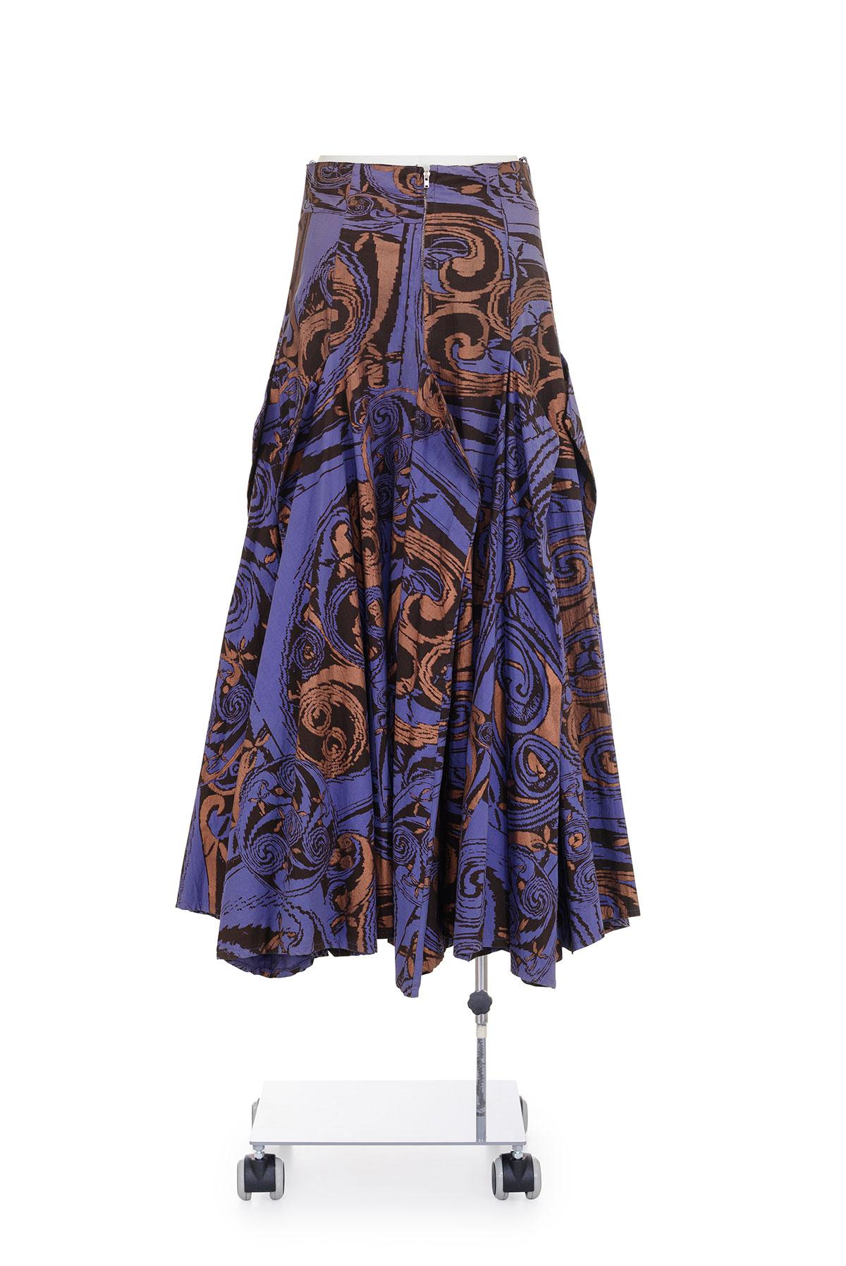 BODY MAP 80'S rare paneled printed maxi skirt In Good Condition For Sale In Milano, MILANO