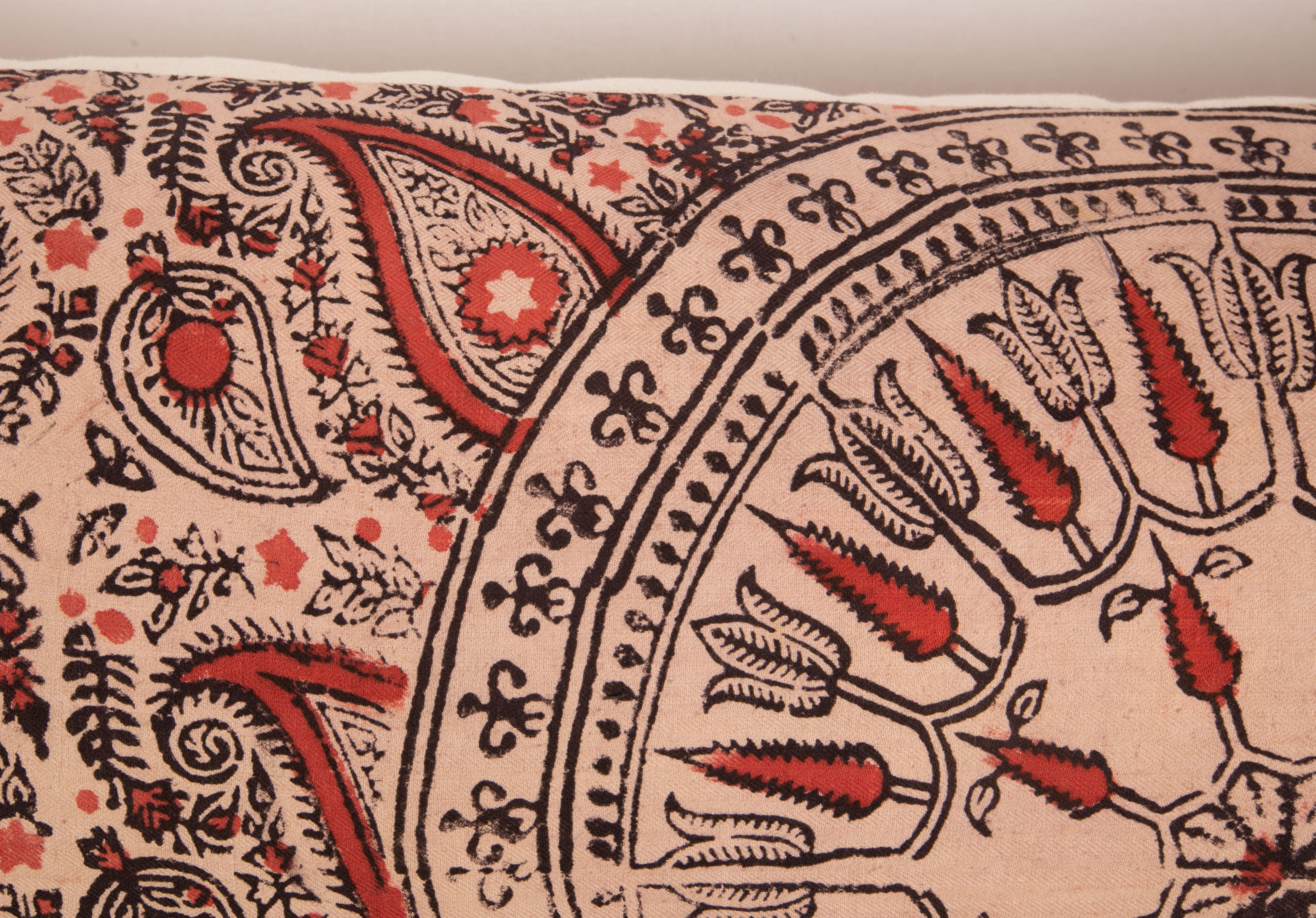 20th Century Body Pillow Case Made from an Uzbek Block Print, Early 20th C For Sale