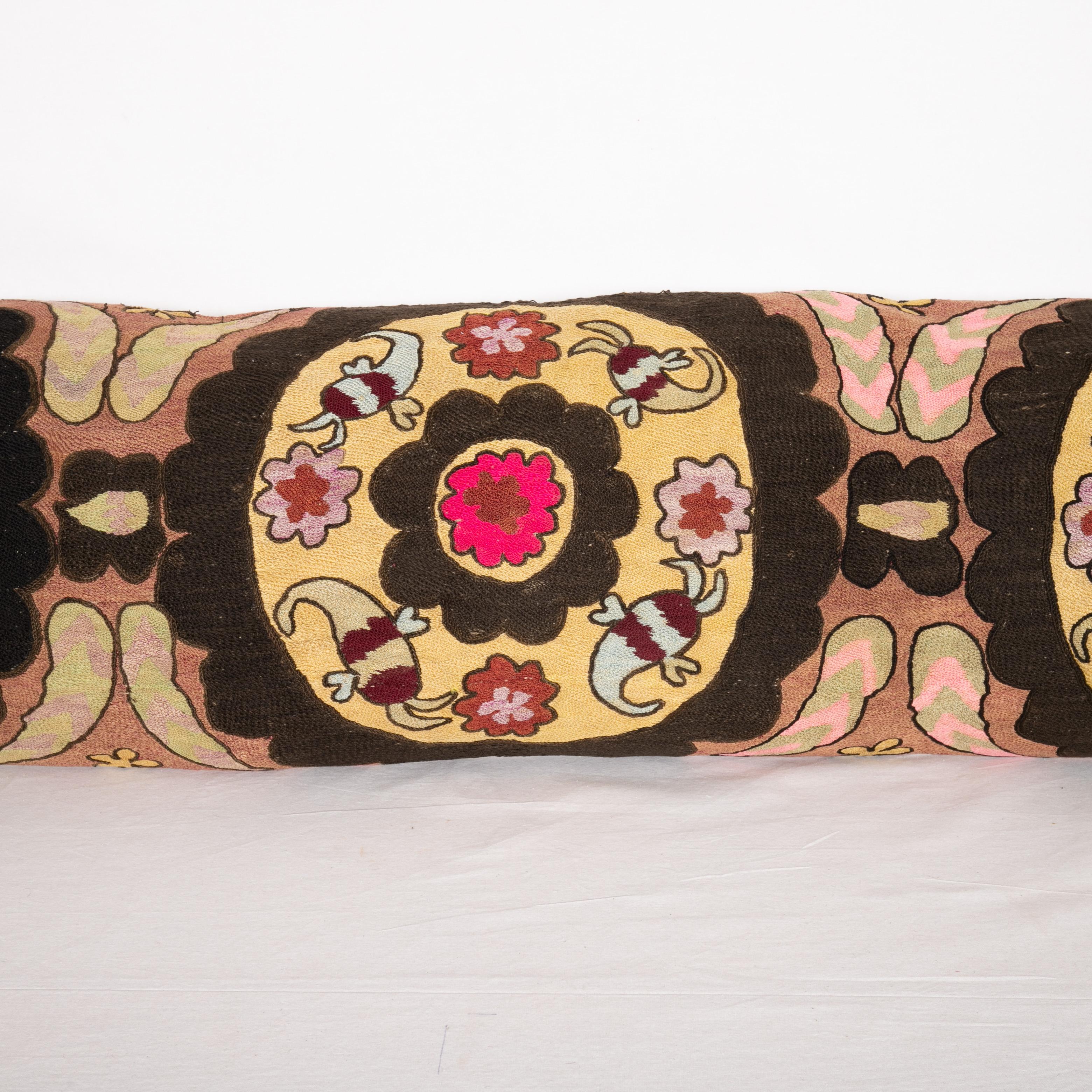 Uzbek Body Pillow Fashioned from a Mid-20th Century Tashkent Suzani For Sale