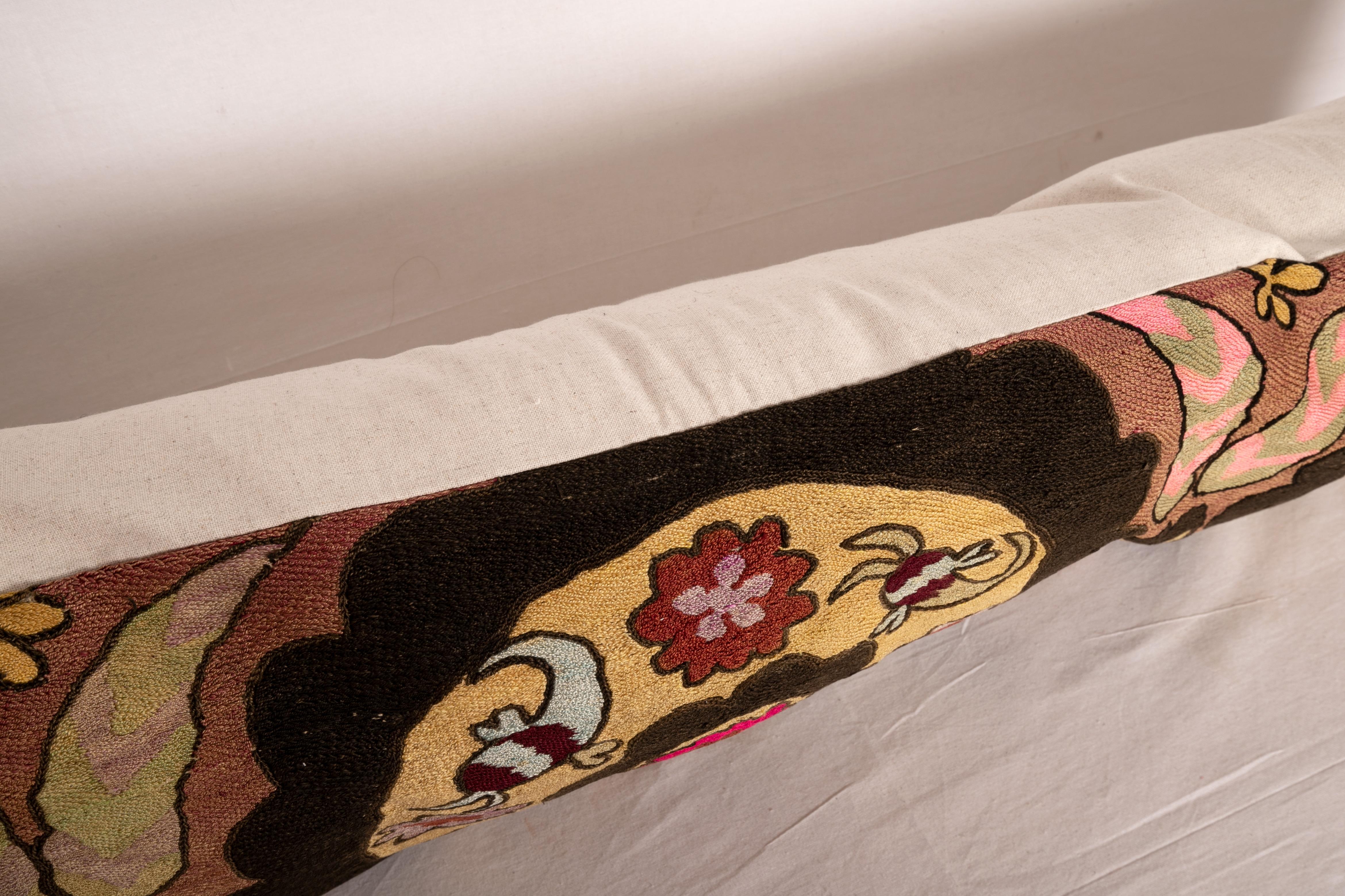 Body Pillow Fashioned from a Mid-20th Century Tashkent Suzani In Good Condition For Sale In Istanbul, TR