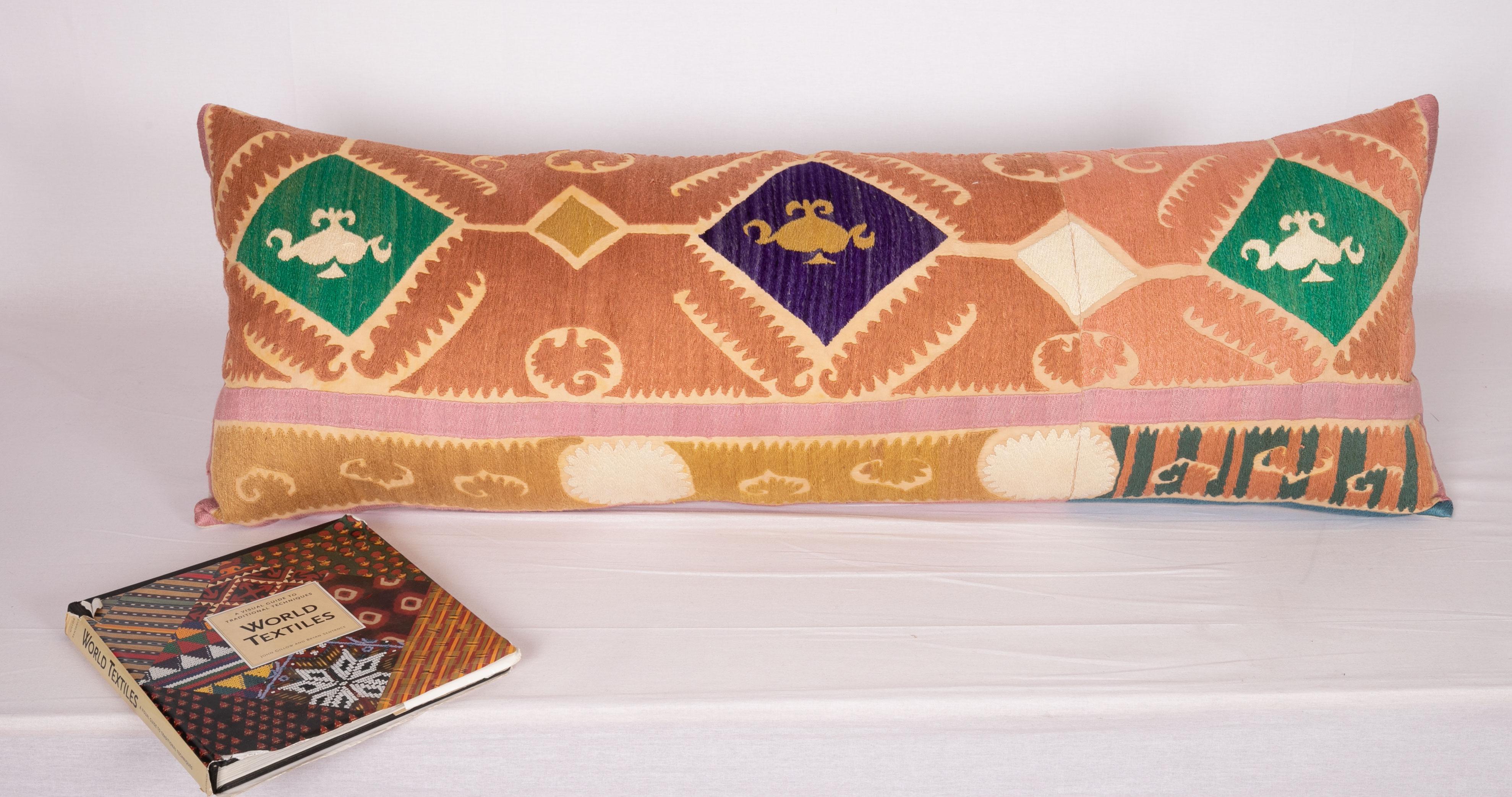 20th Century Body Pillow Made from a Vintage Uzbek Suzani, 1970s