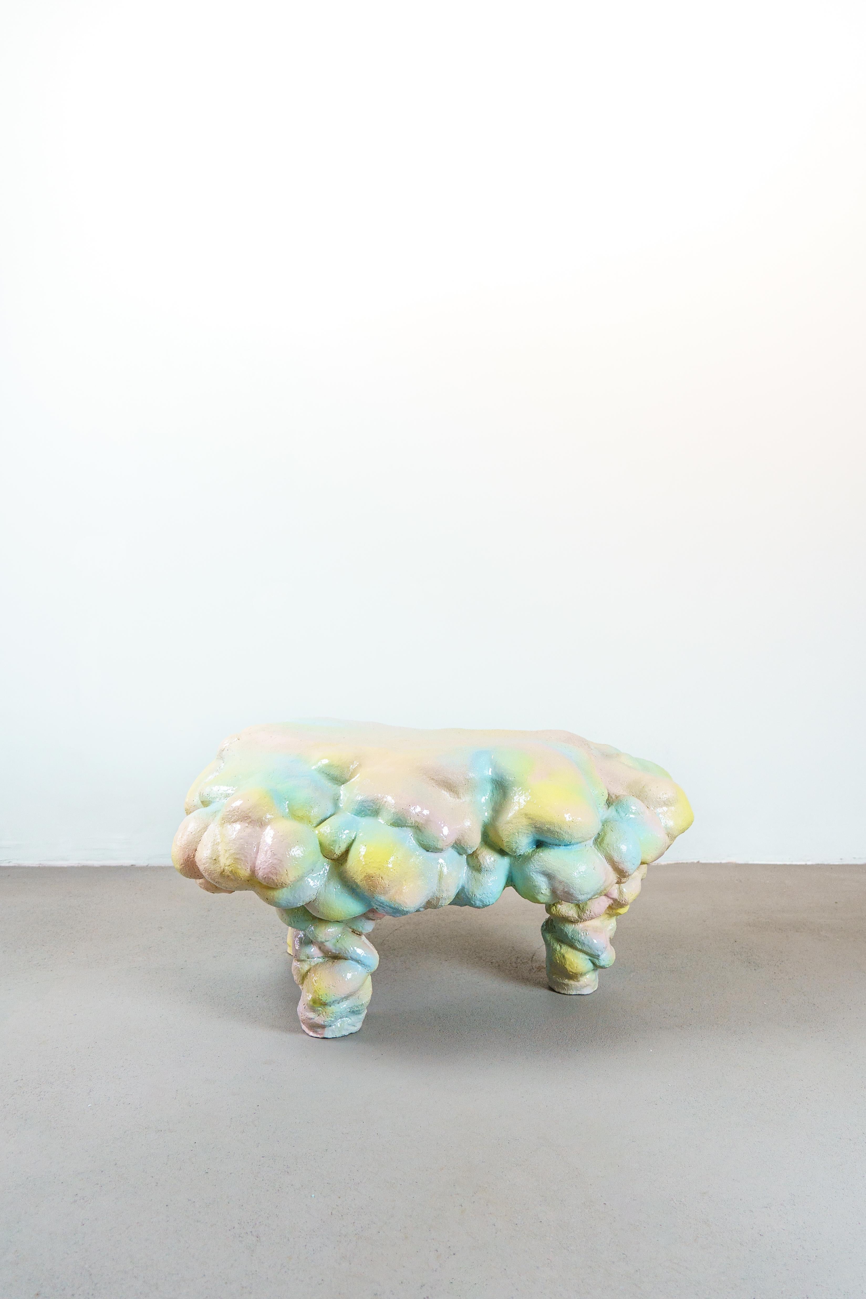 This design sculptural table is part of Body Works, a project by Dutch artist Natasja Alers. The artist assembles parts of the human body and pushes it to new sculptural aesthetics of art and design works made from recycled clay.

The hand sculpted