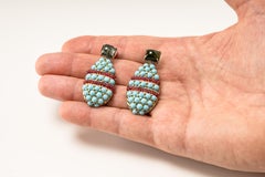 Bodyfurnitures Earrings, Turquoise Decor, Tourmalines, Rubellites, Gold, Silver