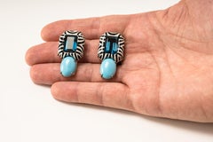 Bodyfurnitures Stud Earrings Papier-mâché, blue topaz