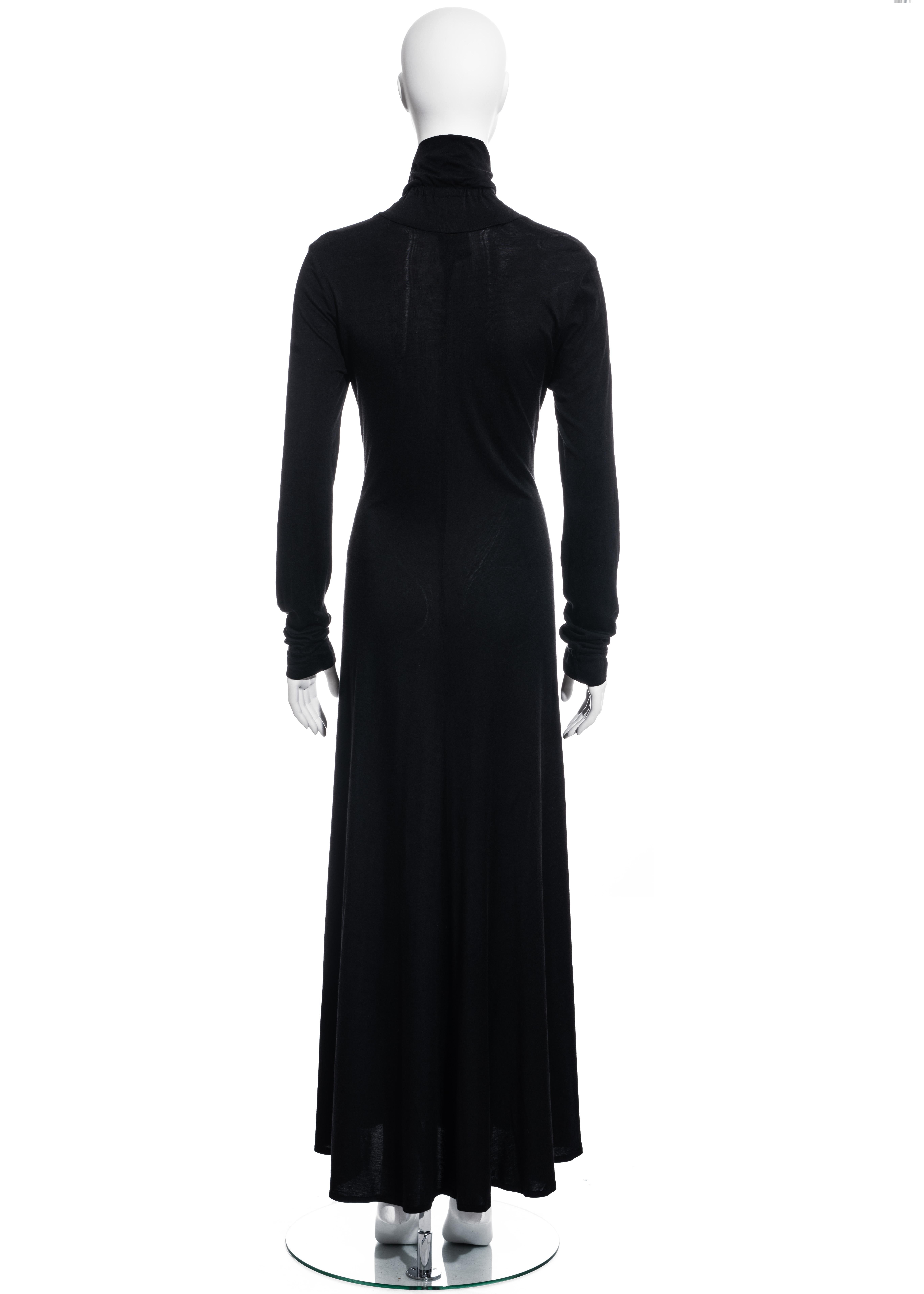 BodyMap black viscose cotton jersey maxi dress, c. 1980s For Sale 1