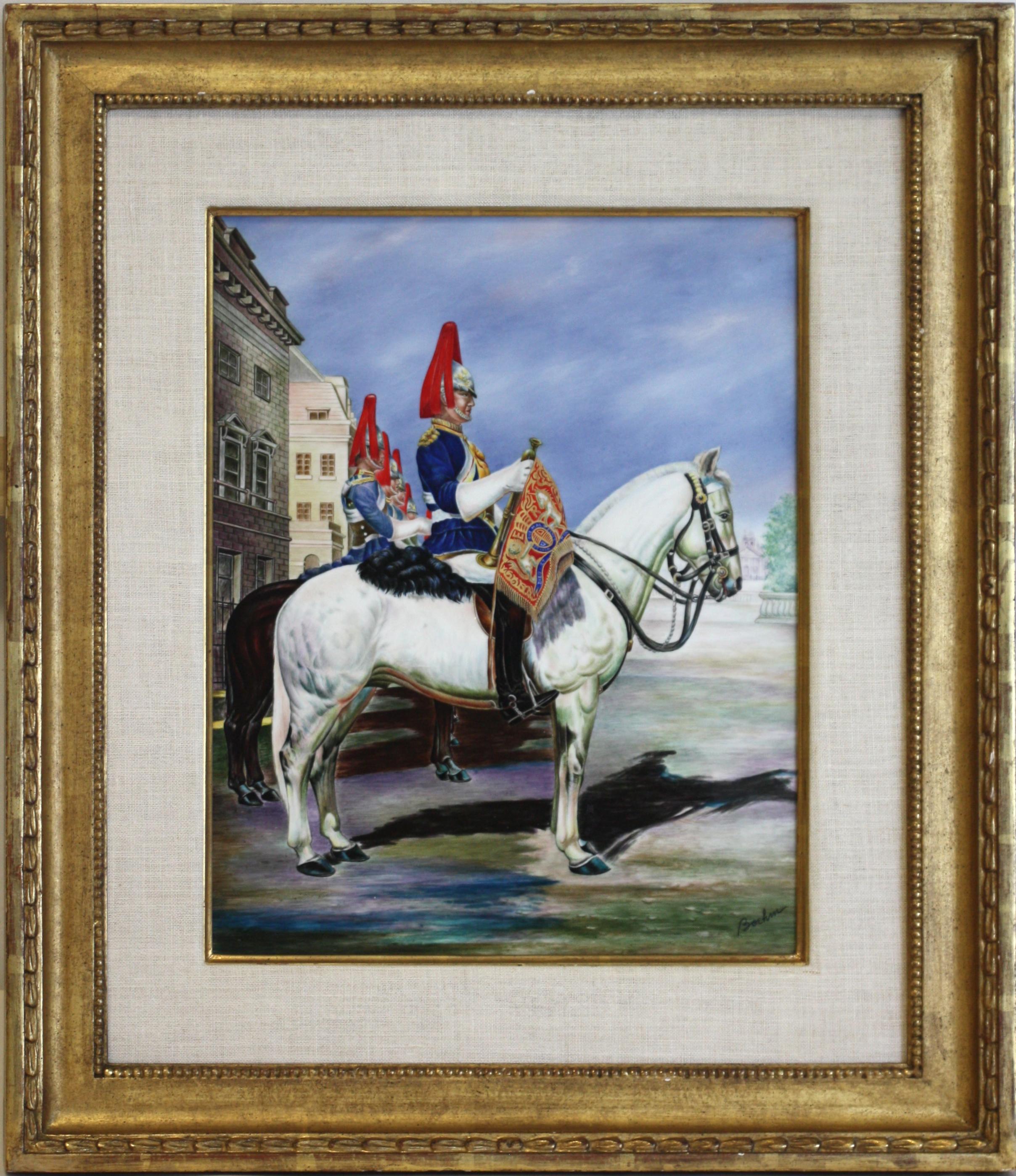 
Boehm Porcelain Equestrian Plaque
Titled, Royal Horse Guard, 1996 by A.L. Fritchey, edition limited, number 5, dated 1996 
sight 14 by 11 in. (35.56 x 27.94 cm.), overall, in a gilt frame 22 by 19 in. (55.88 x 48.26 cm.)
