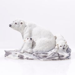 Boehm Porcelain Polar Bear with Cubs Figurine
