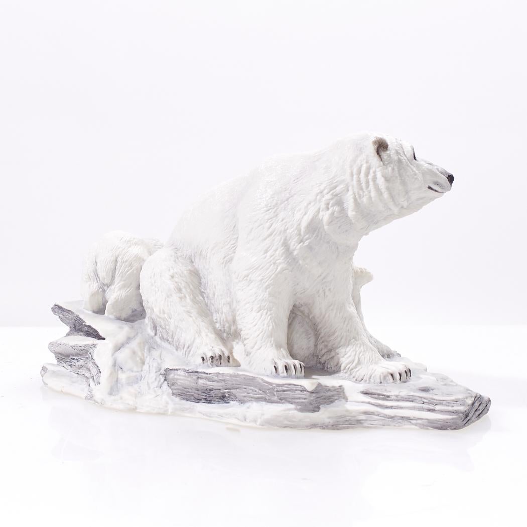 Boehm Porcelain Polar Bear with Cubs Figurine For Sale 1