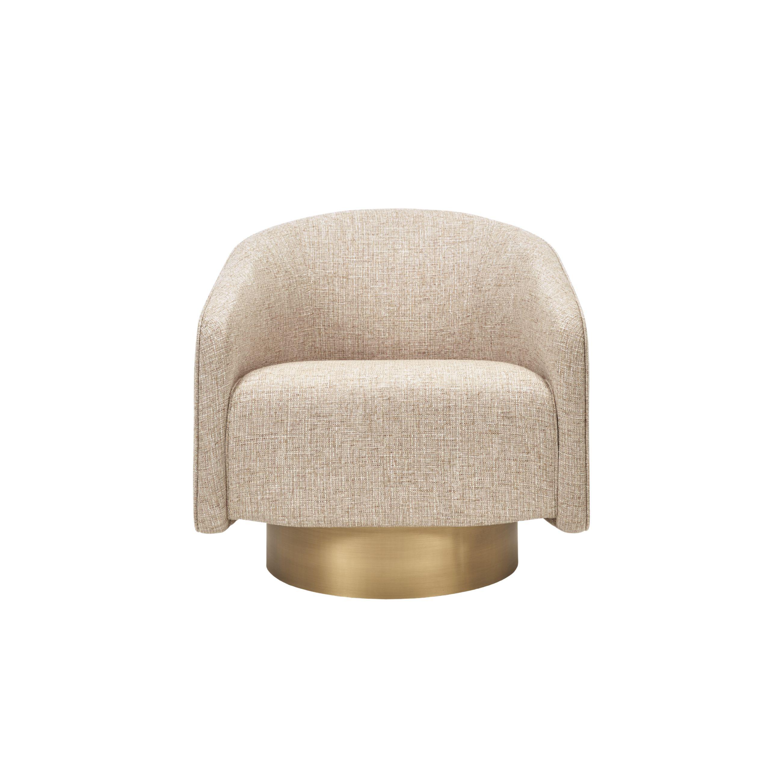 Fauteuil pivotant BOEMIA avec base en laiton antique Neuf - En vente à Frazão, Porto