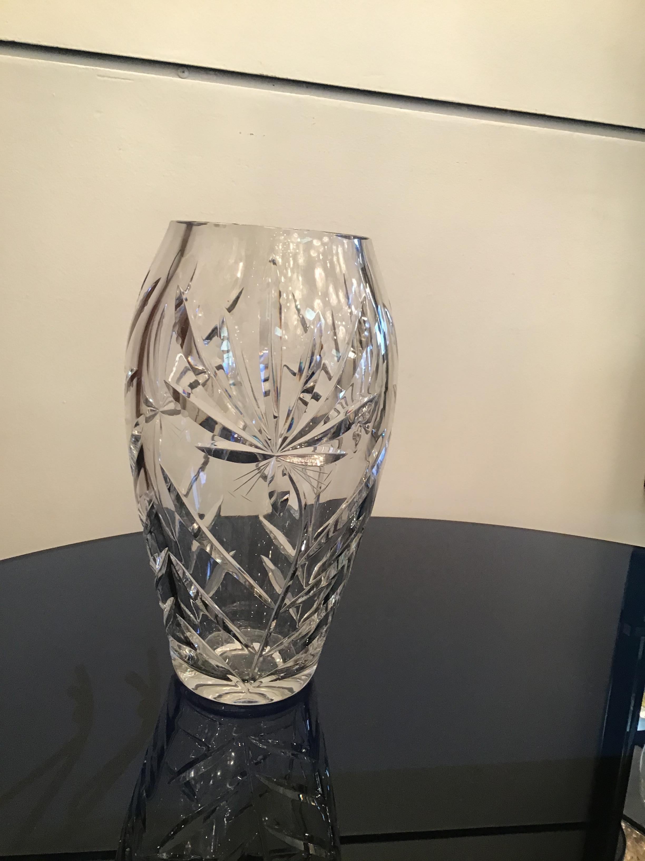Boemia Vase Lead Crystal 1940 Repubblica Ceca In Excellent Condition For Sale In Milano, IT