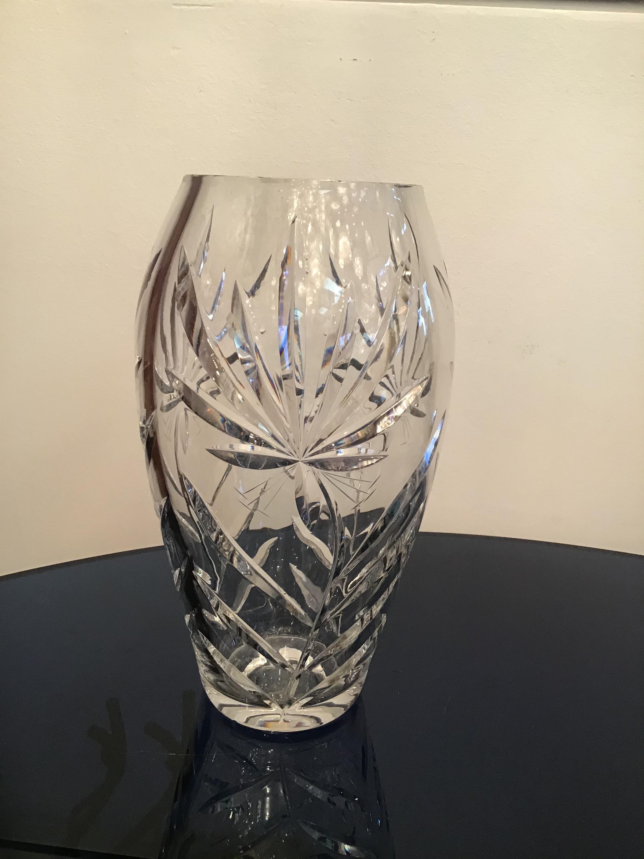 Boemia Vase Lead Crystal 1940 Repubblica Ceca For Sale 1