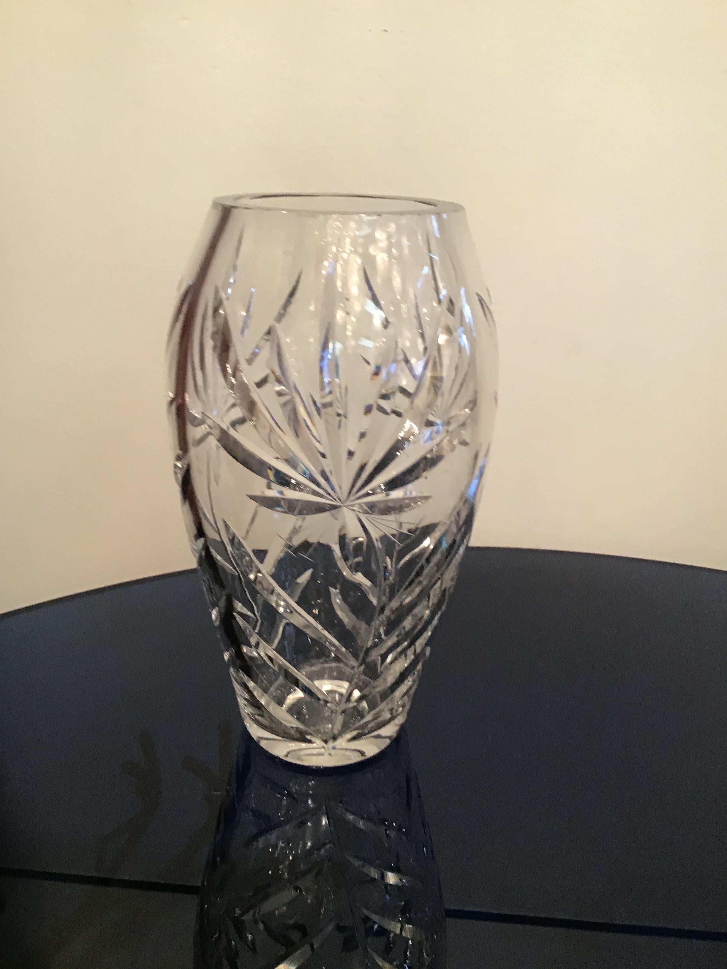 Boemia Vase Lead Crystal 1940 Repubblica Ceca For Sale 2