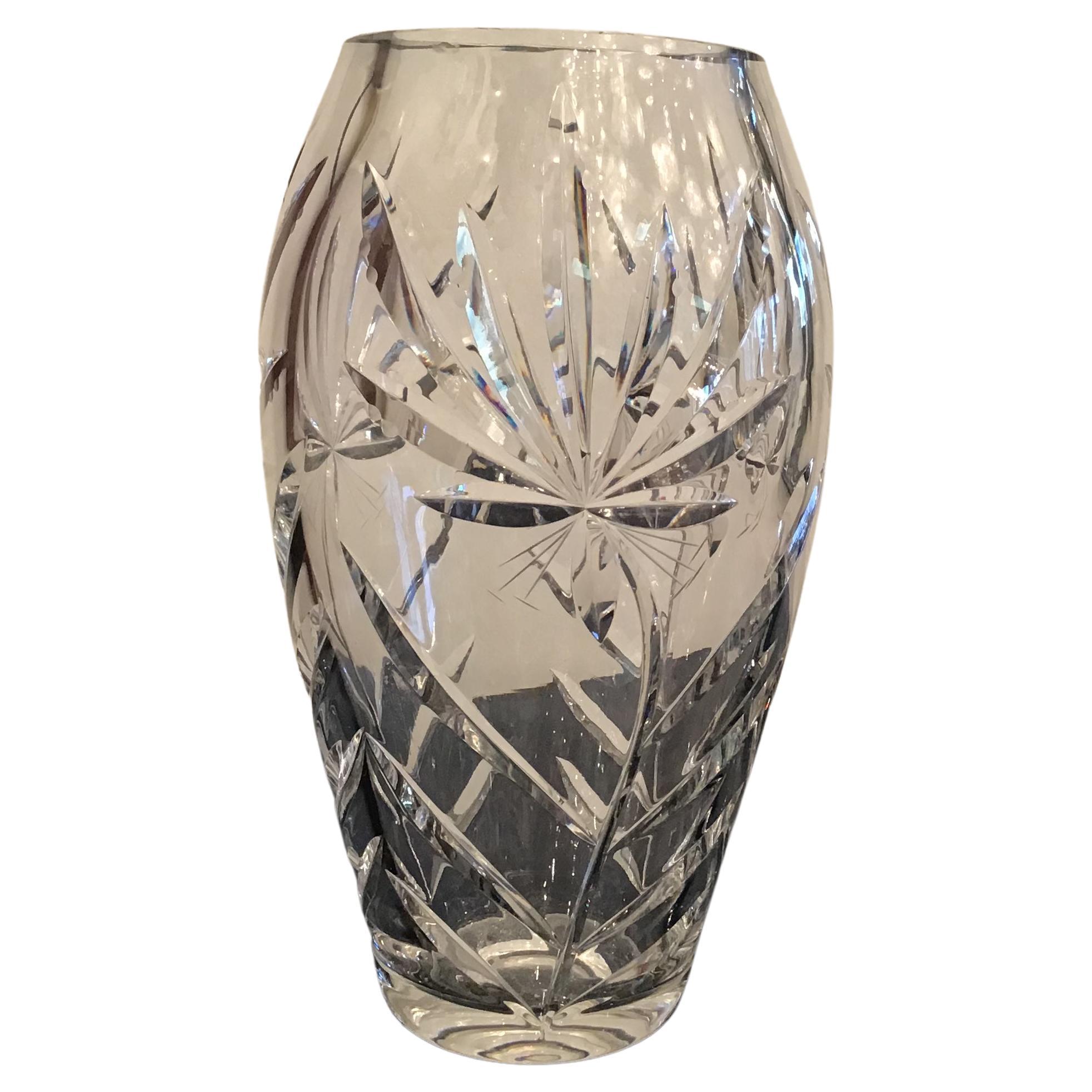 Boemia Vase Lead Crystal 1940 Repubblica Ceca For Sale