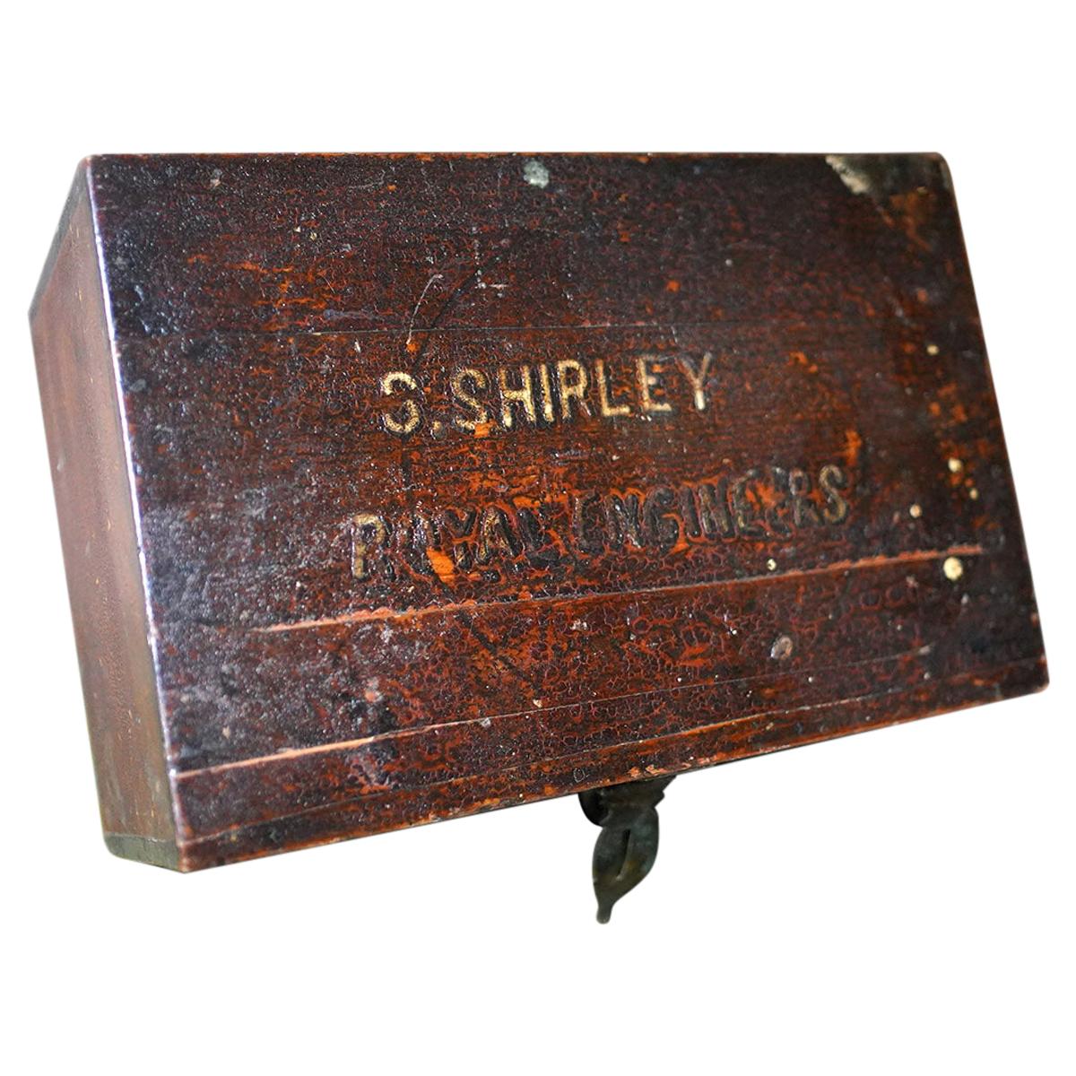 Boer War Period Pine Officer’s Box & Artefacts, S.Shirley Royal Engineers c.1900