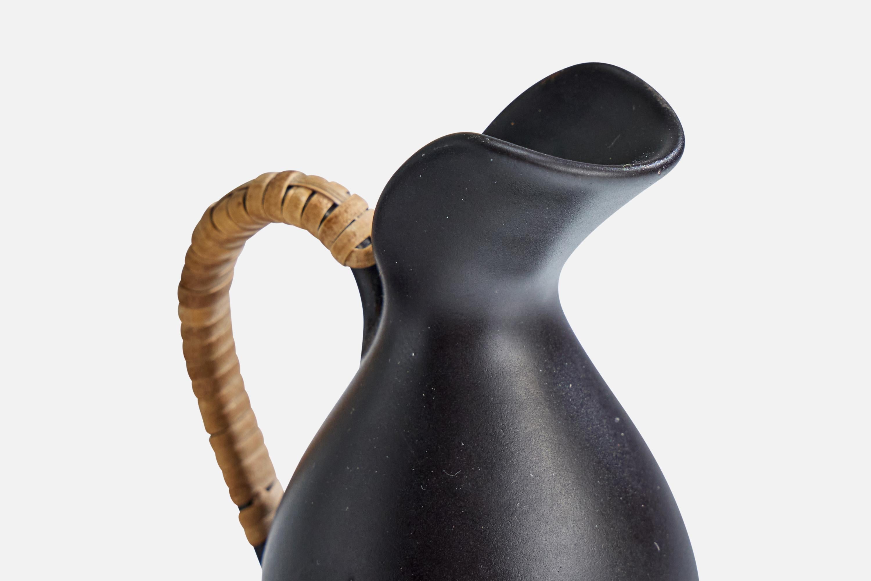 Bofa Keramik, Miniature Pitchers, Ceramic, Rattan, Denmark, 1960s For Sale 4