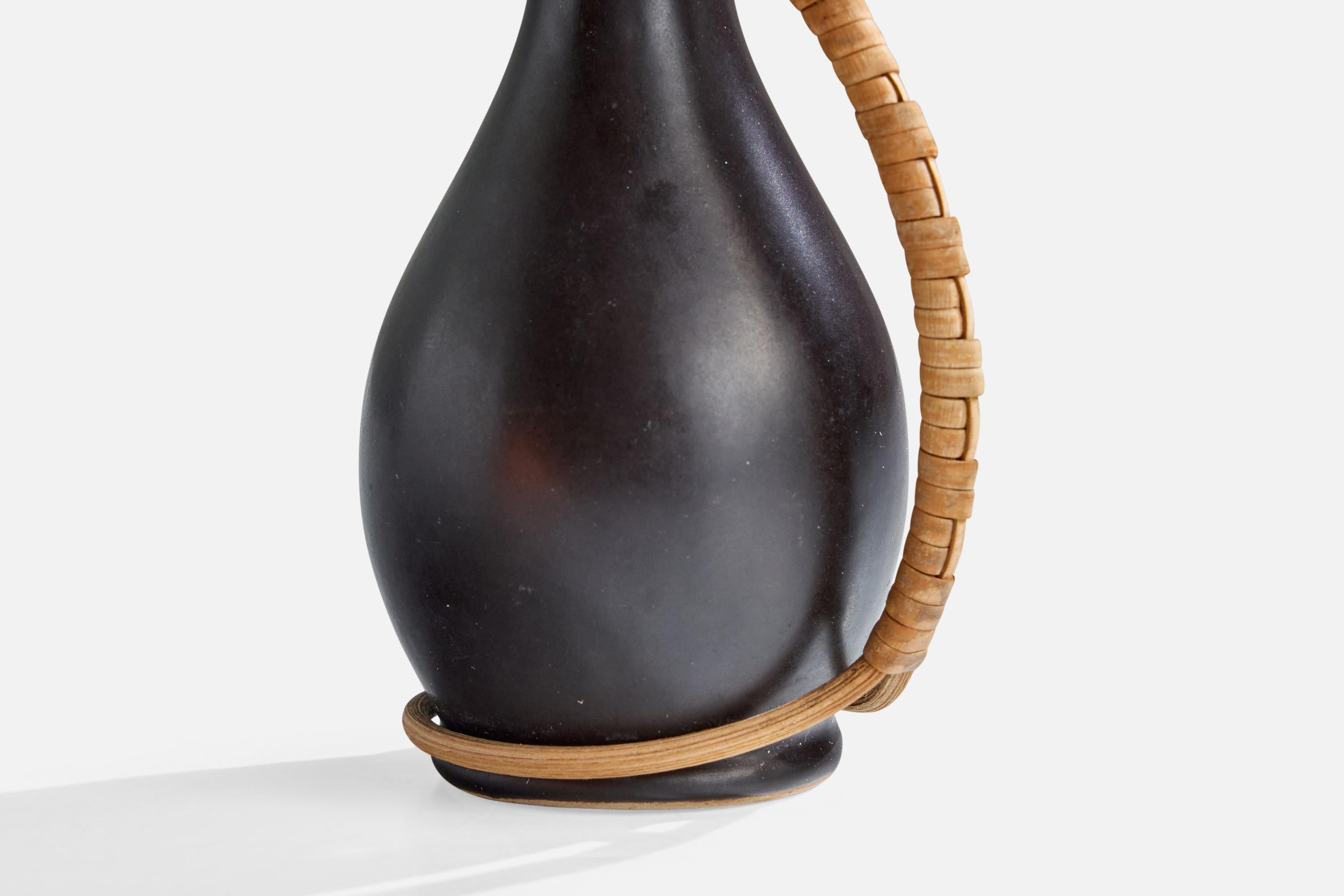 Bofa Keramik, Miniature Pitchers, Ceramic, Rattan, Denmark, 1960s For Sale 1