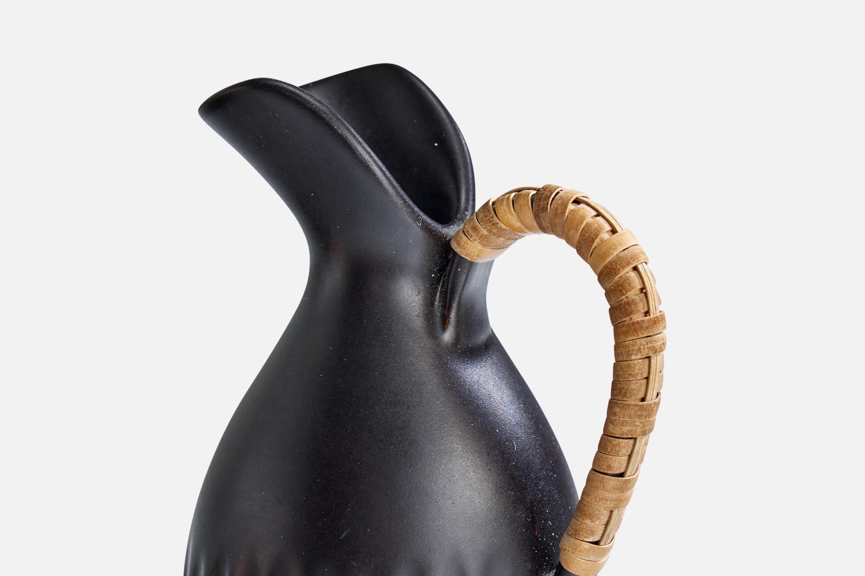 Bofa Keramik, Miniature Pitchers, Ceramic, Rattan, Denmark, 1960s For Sale 3