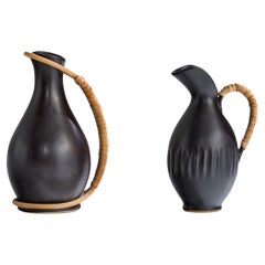 Bofa Keramik, Miniature Pitchers, Ceramic, Rattan, Denmark, 1960s