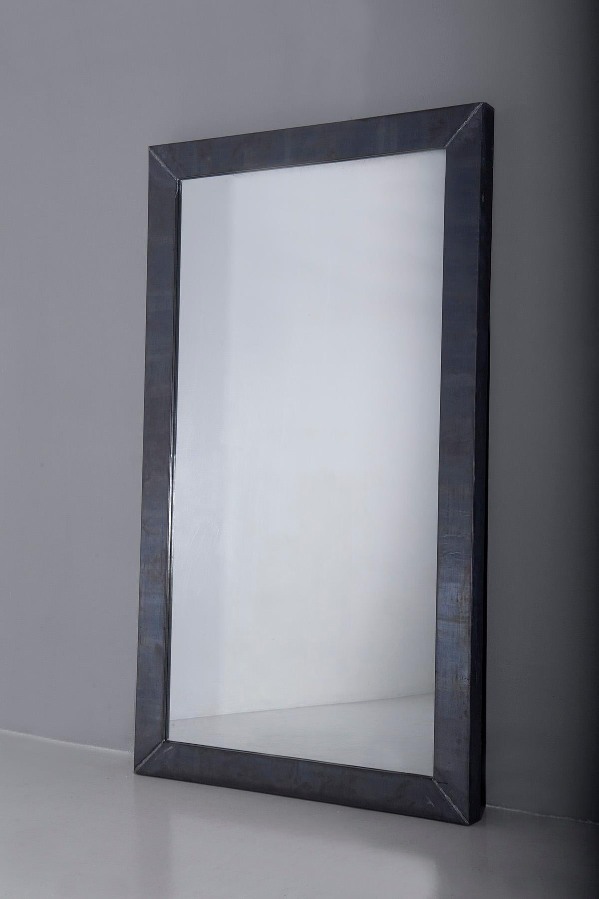Moderne Miroir à cadre en acier du designer italien Boffi en vente