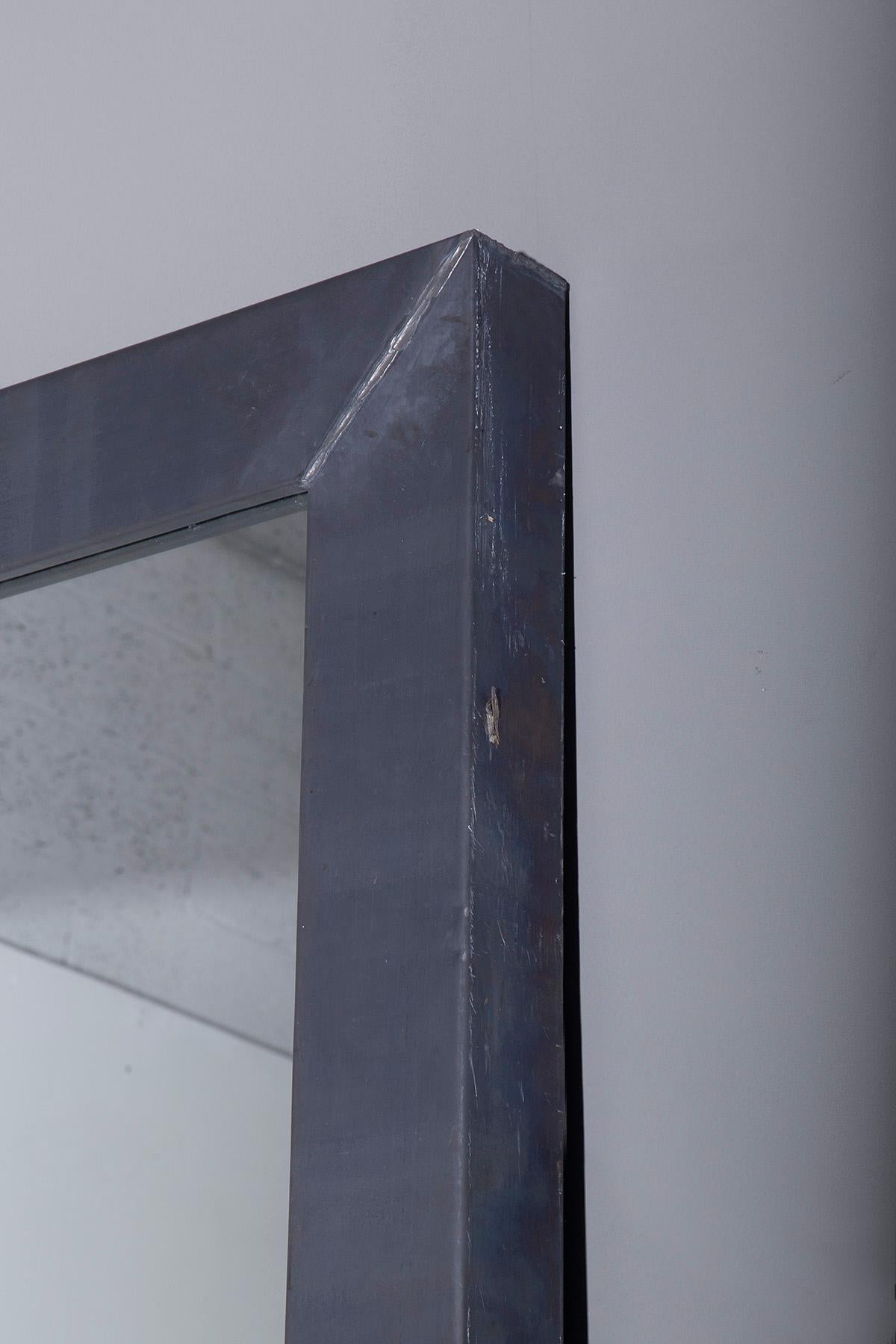 Boffi Italian Designer Steel Frame Mirror In Good Condition For Sale In Milano, IT