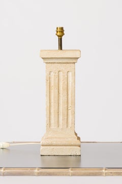 Bofill Inspired Sculpted Stone Androman Column Lamp - France 1970's