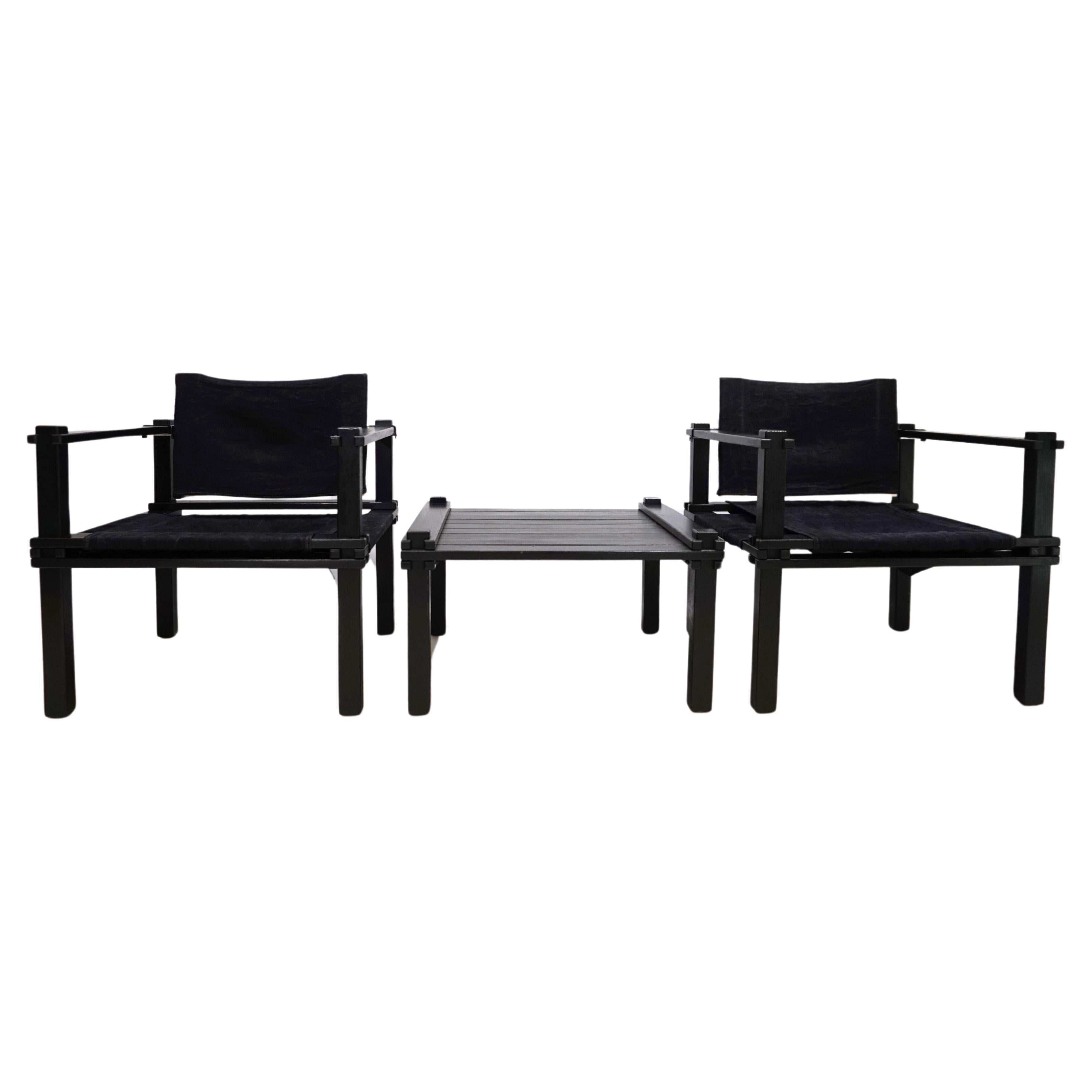 Set di 2 sedie lounge Bofinger Farmer con tavolo di Gerd Lange, 1960