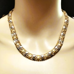 BoG Collier Parentesi en or jaune et blanc 14K 55.5 grammes 18" de long .45" de large