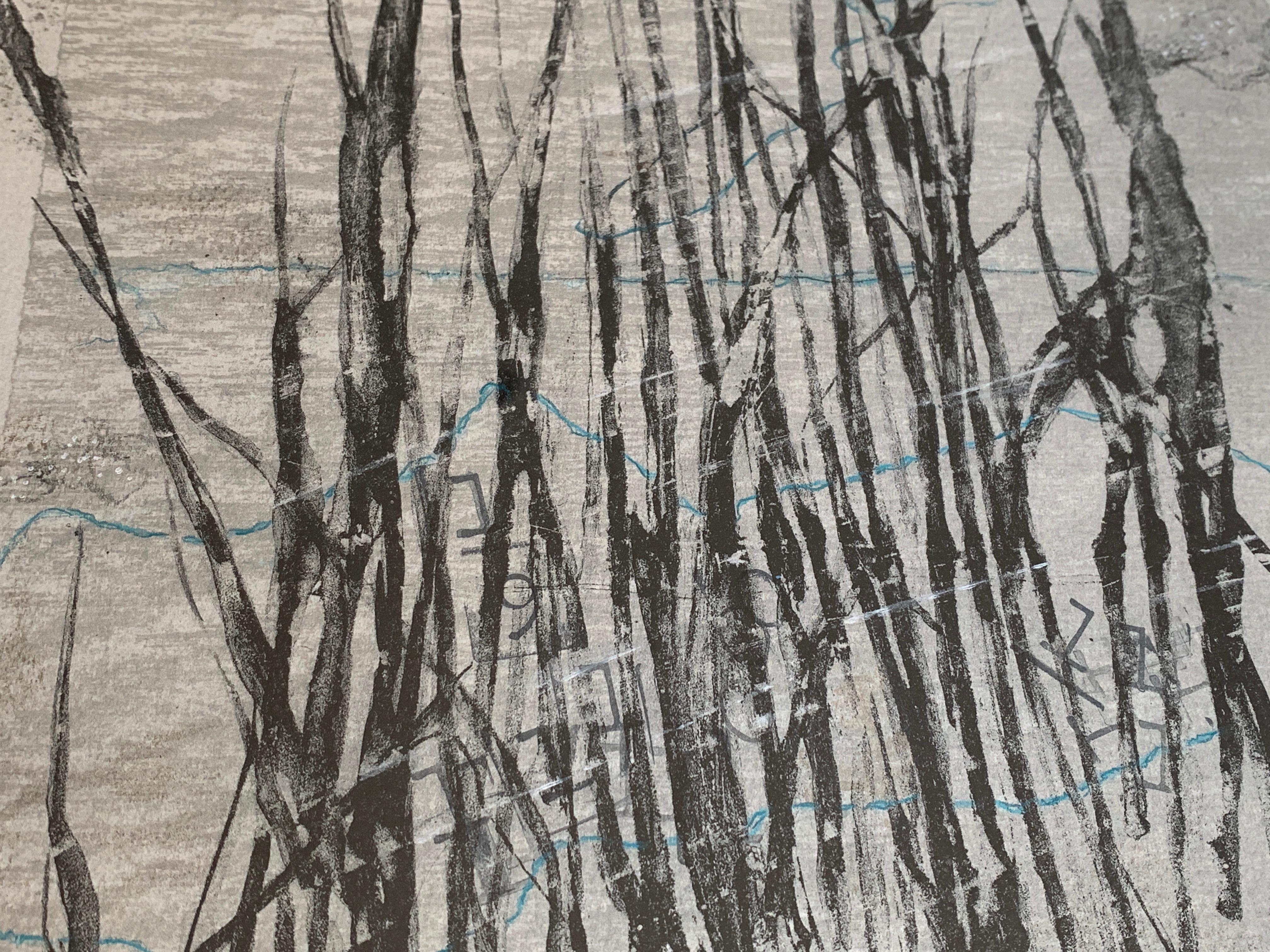 'Bog Grass' 1/4 Photolithograph Mixed-Media by Laurie Carnohan, 2019 6