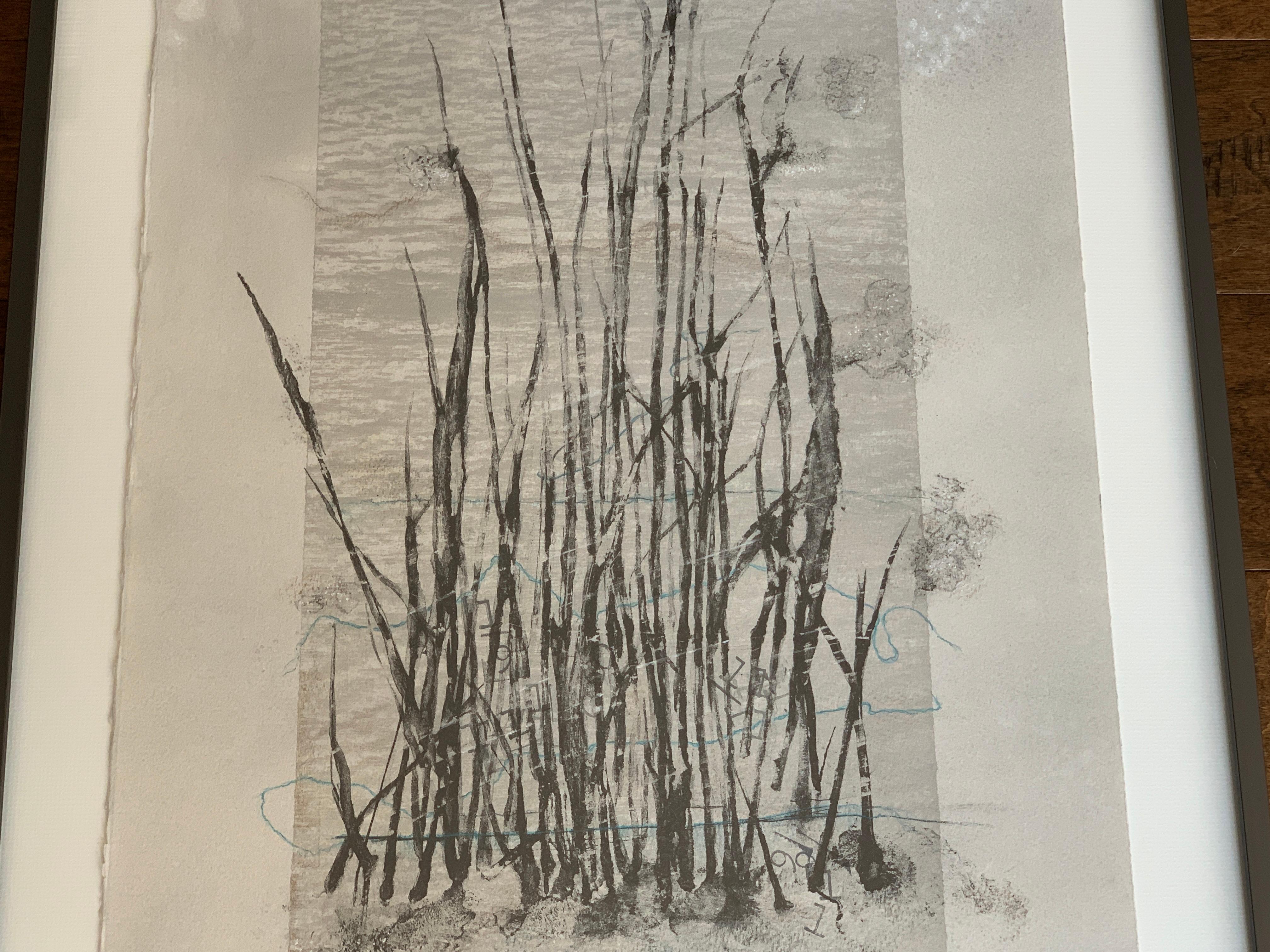 Brushed 'Bog Grass' 1/4 Photolithograph Mixed-Media by Laurie Carnohan, 2019