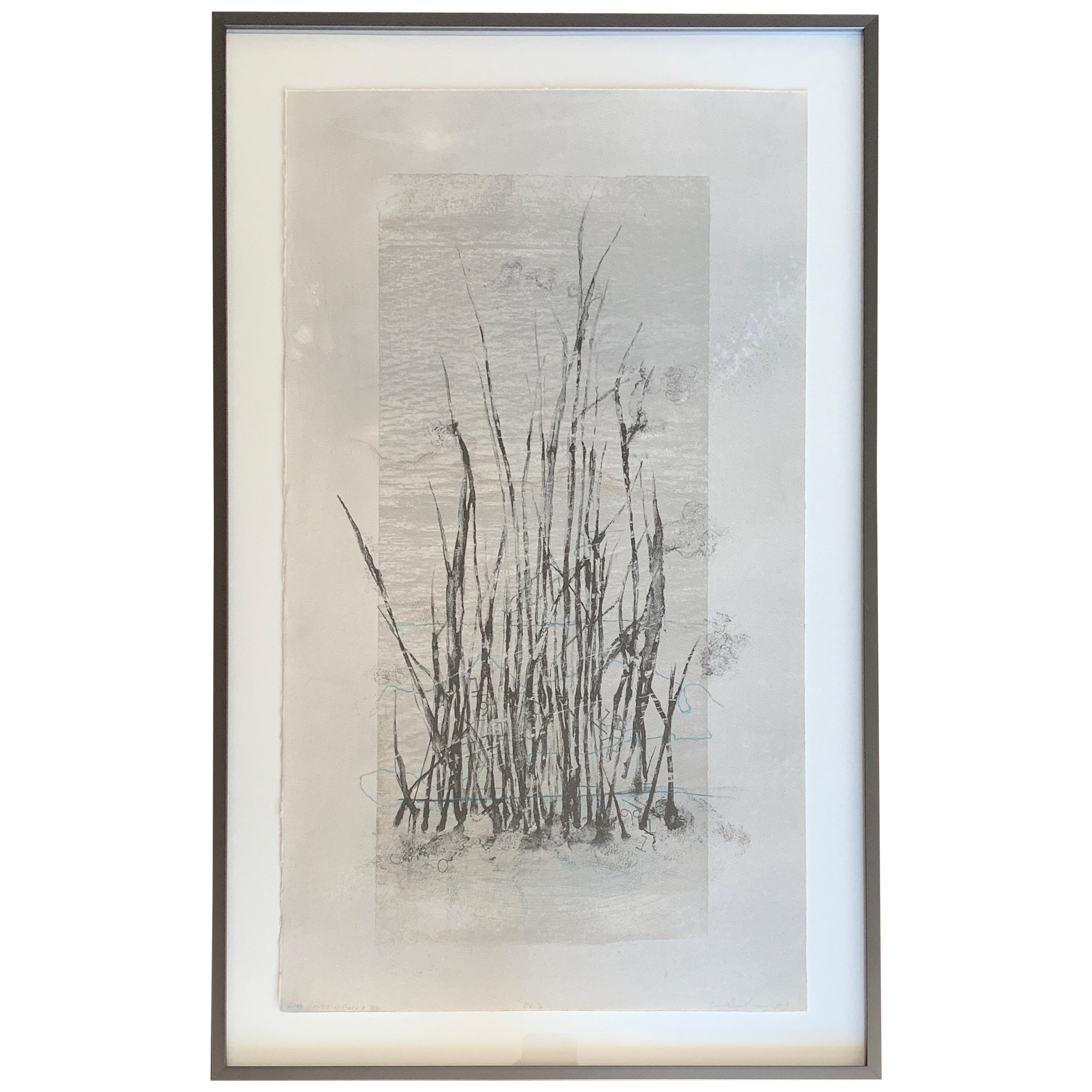 'Bog Grass' 1/4 Photolithograph Mixed-Media by Laurie Carnohan, 2019
