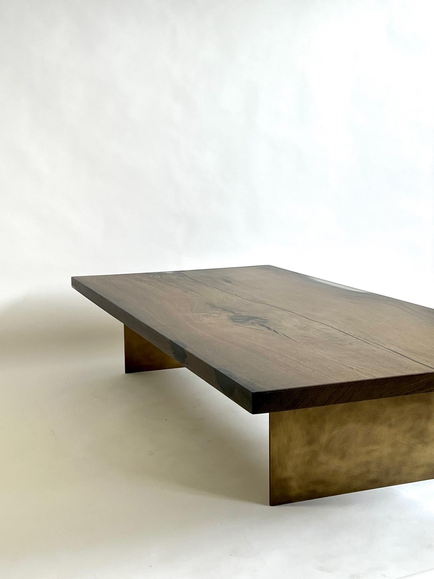 Wooden coffee table with steel base For Sale 10