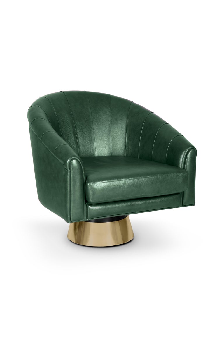Bogarde Armchair in Green Leather For Sale at 1stDibs green leather