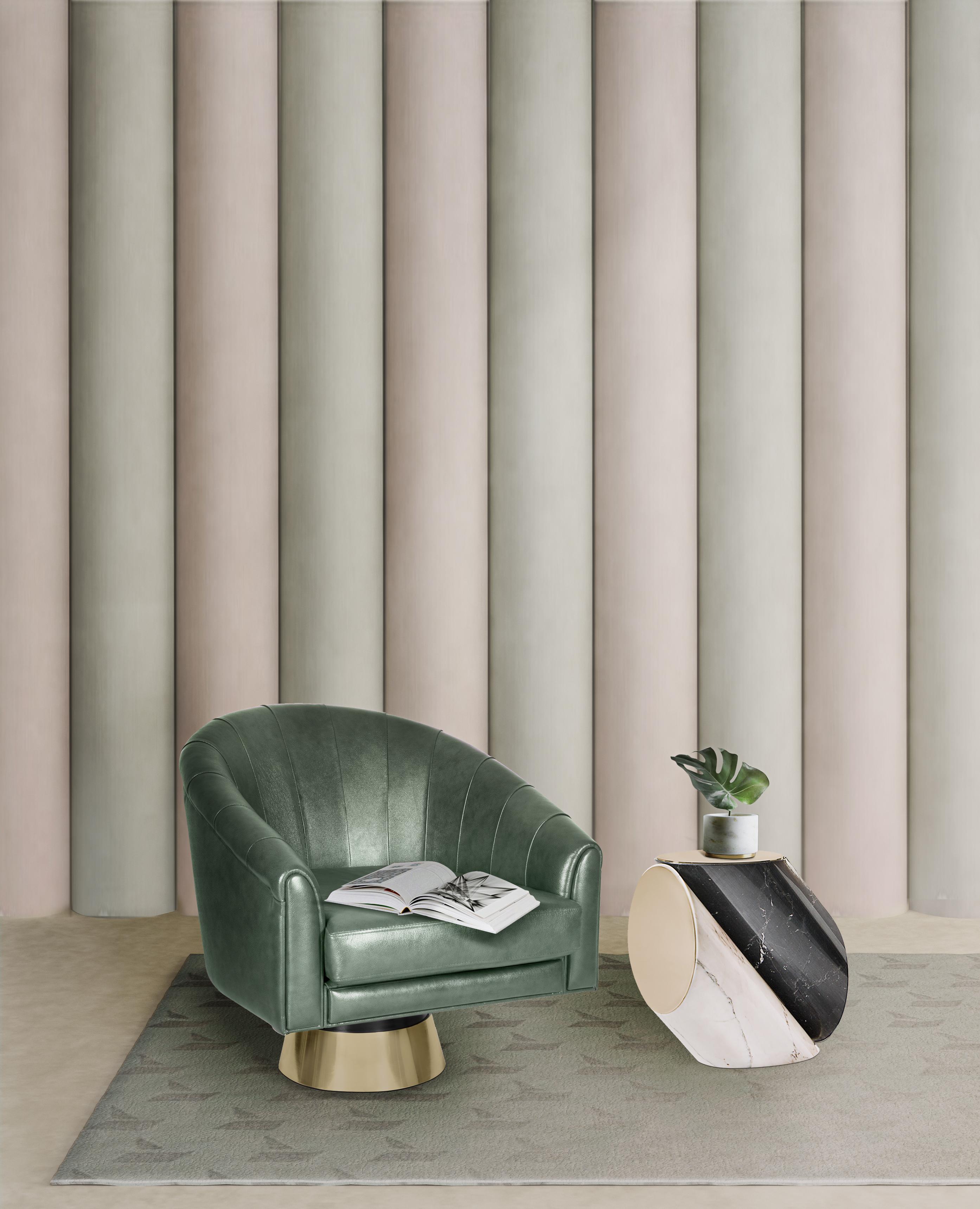 Bogarde Sessel aus grünem Leder (21. Jahrhundert und zeitgenössisch) im Angebot