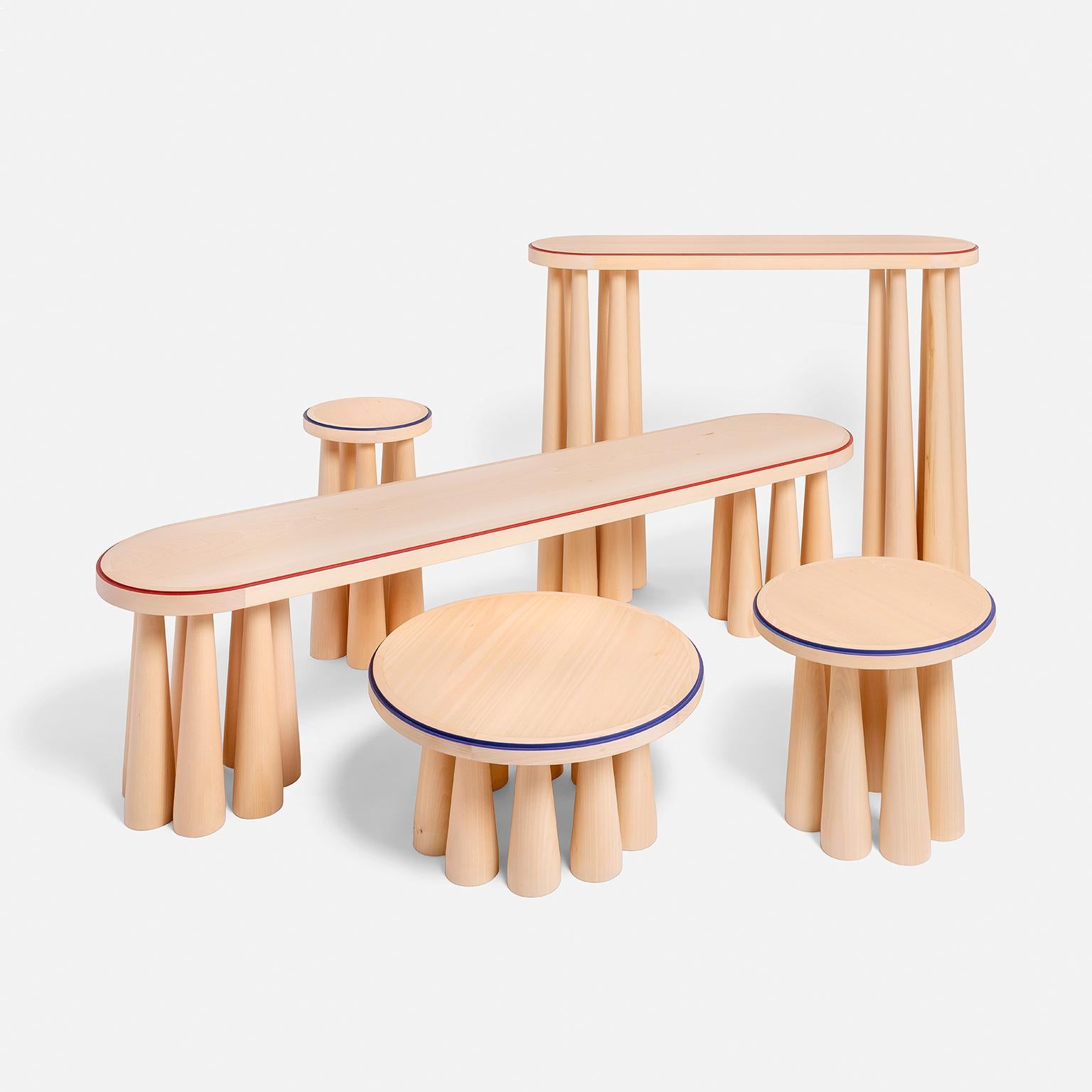 Bogdan 21st Century Side Table in Solid Linden Wood For Sale 3