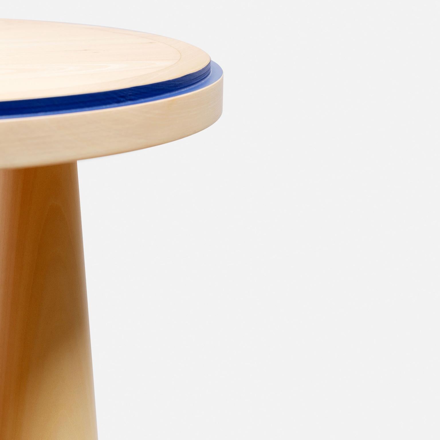 Italian Bogdan 21st Century Side Table in Solid Linden Wood For Sale