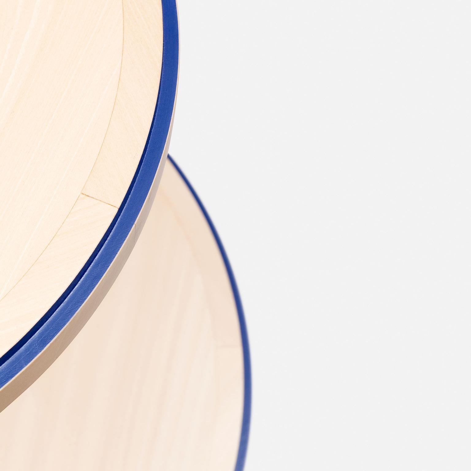 Carved Bogdan 21st Century Side Table in Solid Linden Wood For Sale