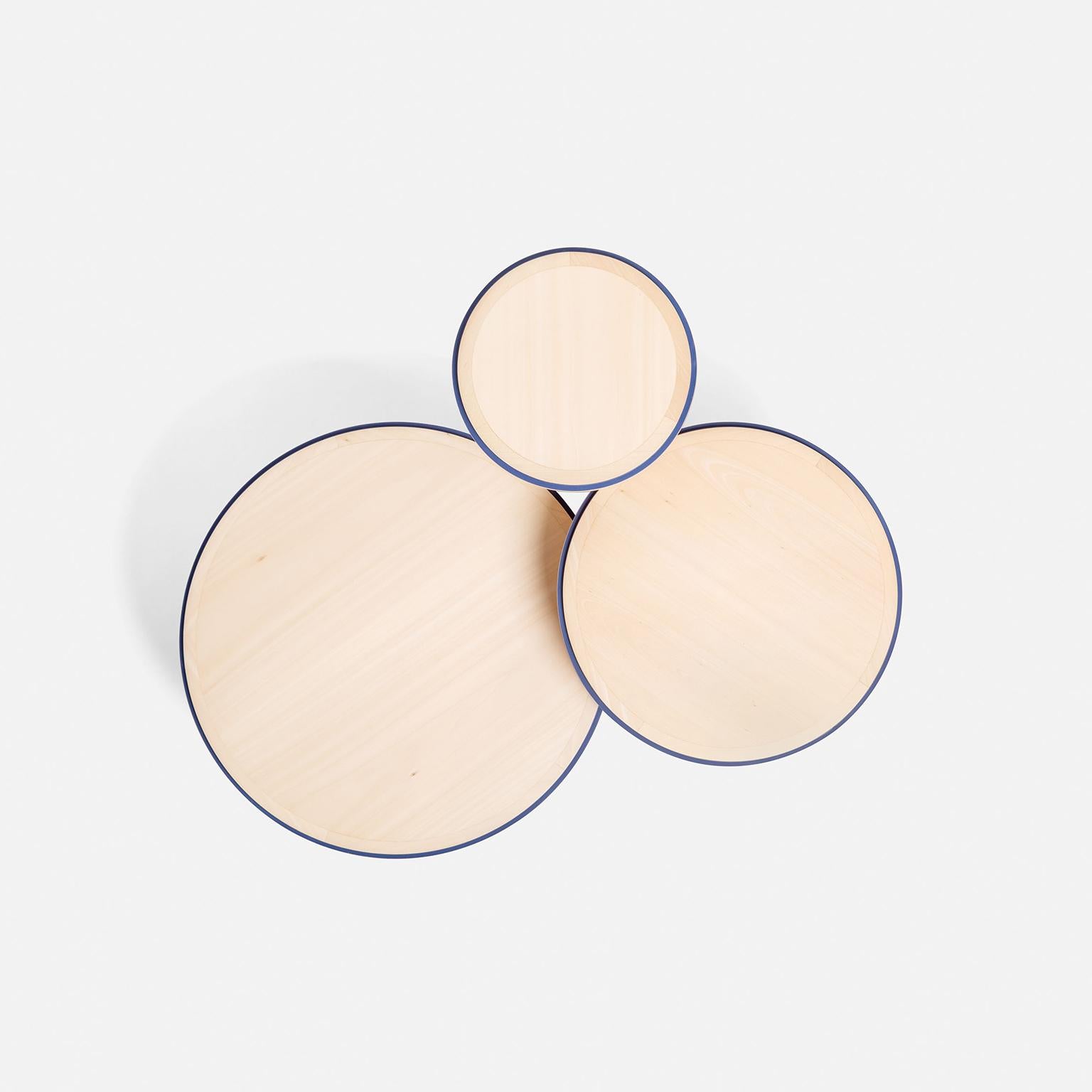 Contemporary Bogdan 21st Century Side Table in Solid Linden Wood For Sale