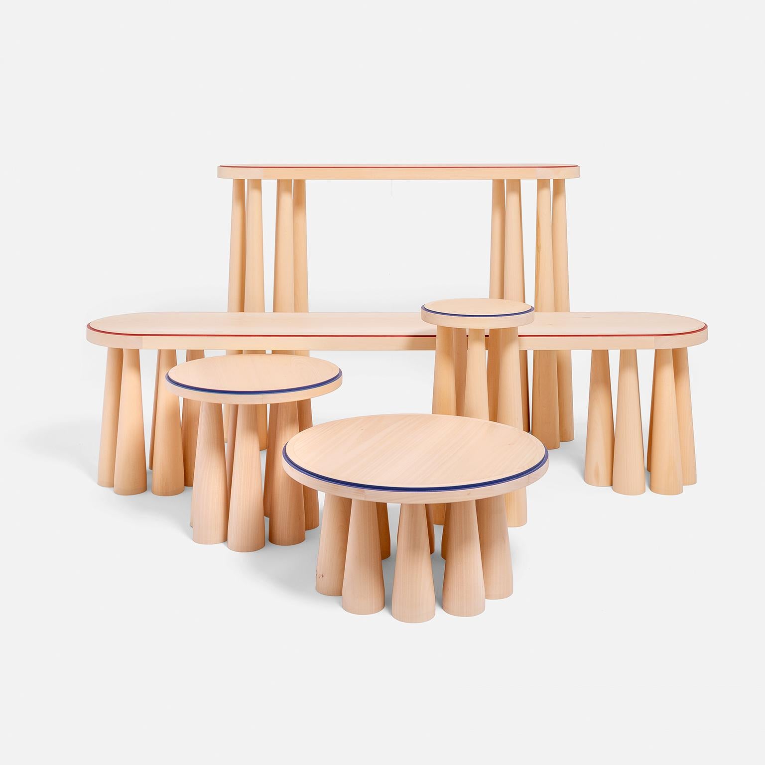 Bogdan 21st Century Side Table in Solid Linden Wood For Sale 2