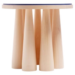 Bogdan 21st Century Side Table in Solid Linden Wood