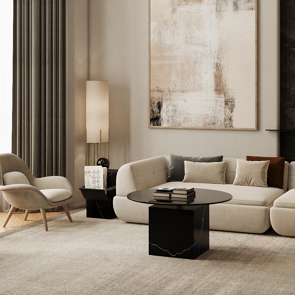 Bogense - Marble Coffee Table - Black Eagle In New Condition For Sale In Lisbon, PT
