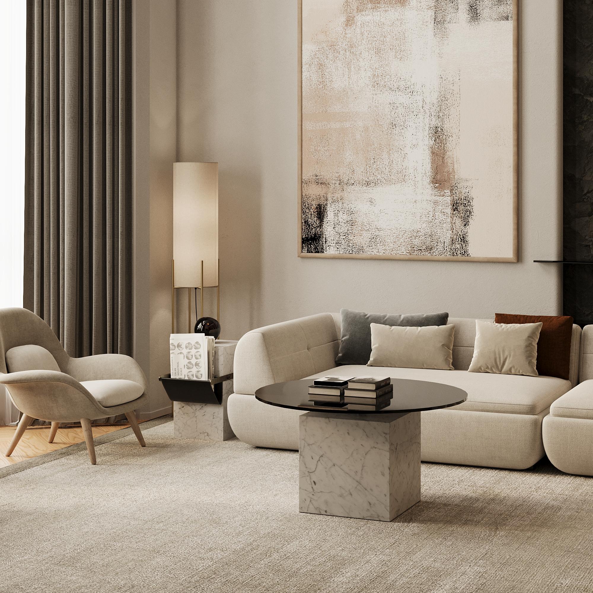 Contemporary Bogense - Marble Coffee Table - Black Eagle For Sale