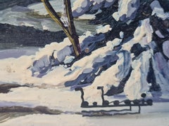 Un País de las Maravillas Navideñas de Invierno, Paisaje de Nieve de la Escuela de Barbizon.