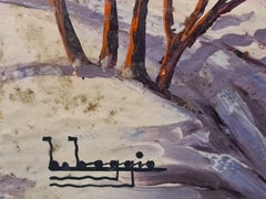 Christmas Tree In The Snow. Oil on Board.