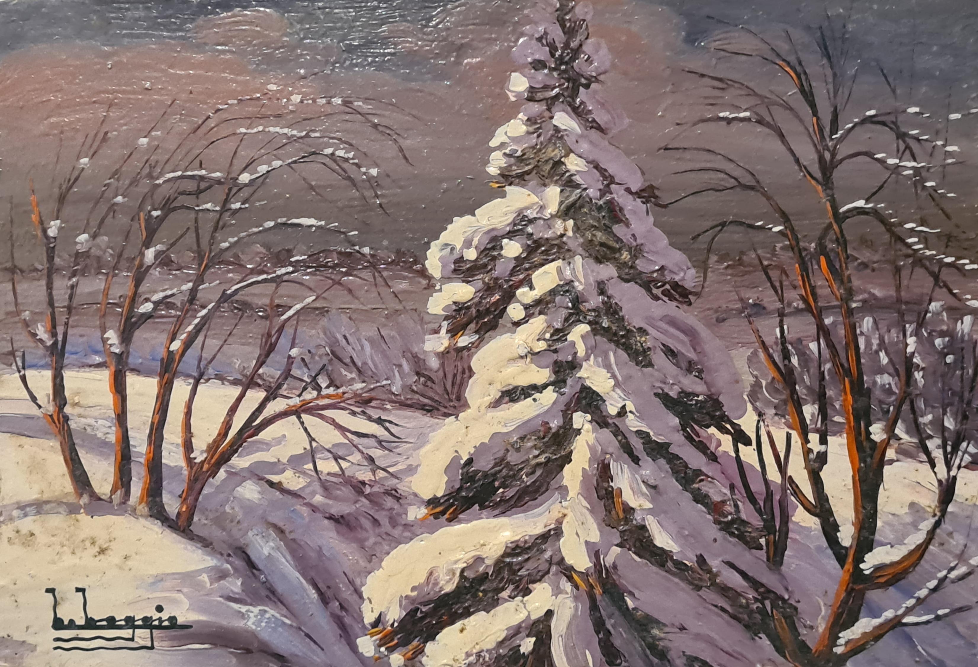 Boggio Landscape Painting - Christmas Tree In The Snow