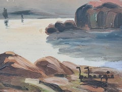 Navegando lejos. Óleo sobre tabla.