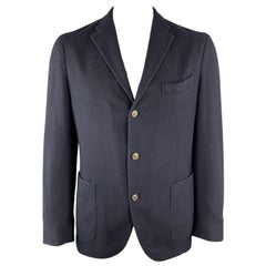 BOGLIOLI 44 Regular Navy Wool Patch Pockets Sport Coat