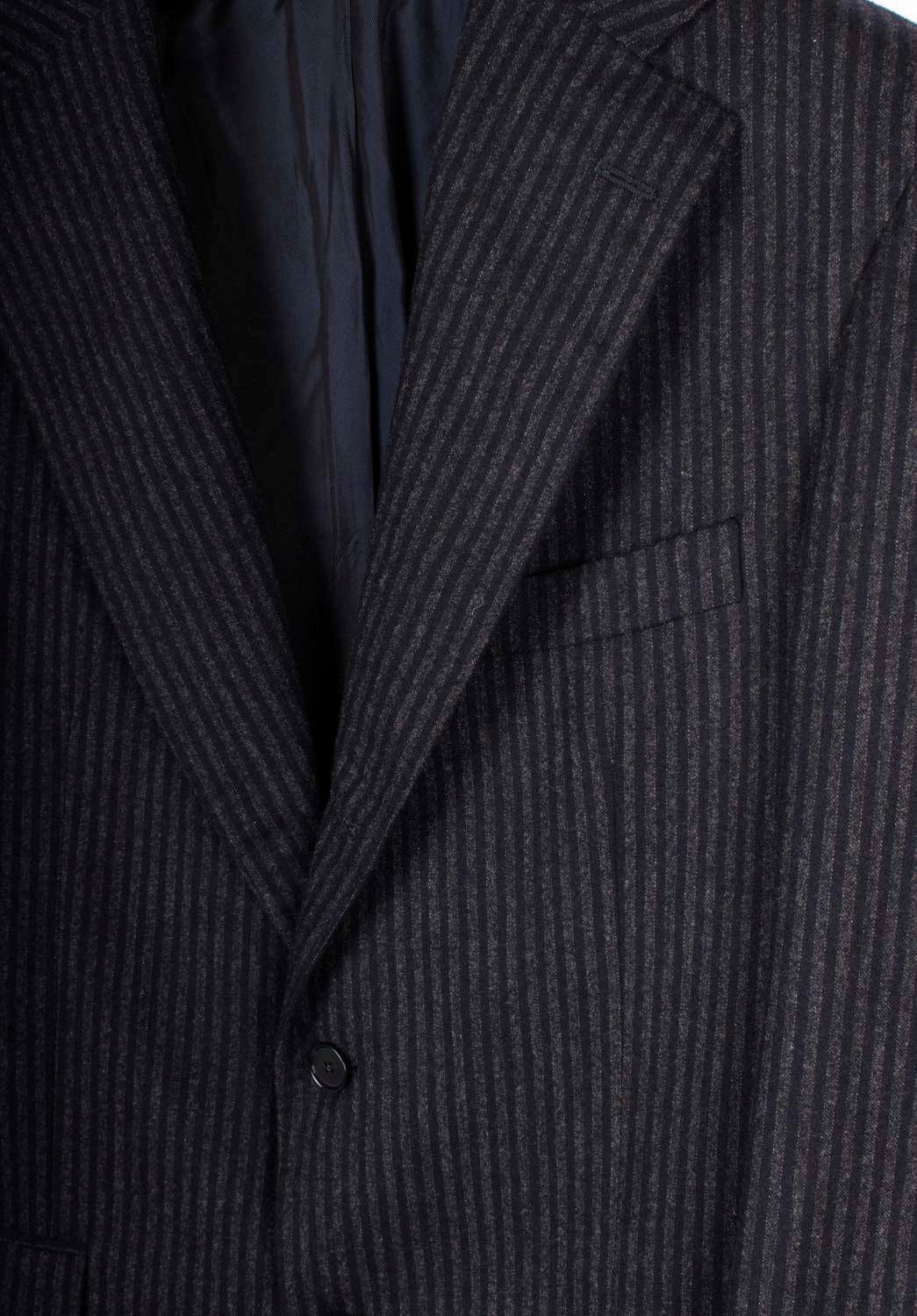 Boglioli Herren Anzug Gestreift Zweiteilig Blazer Hose Größe IT52/L (Schwarz) im Angebot
